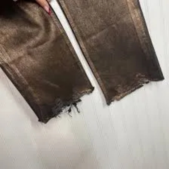 FREE PEOPLE METALLIC JEANS - Picture 4 of 10
